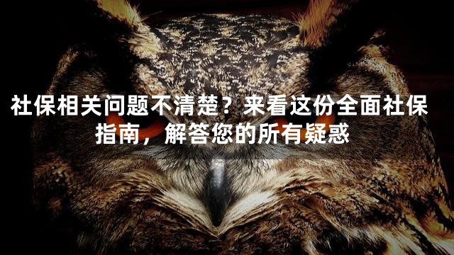 社保相关问题不清楚？来看这份全面社保指南，解答您的所有疑惑