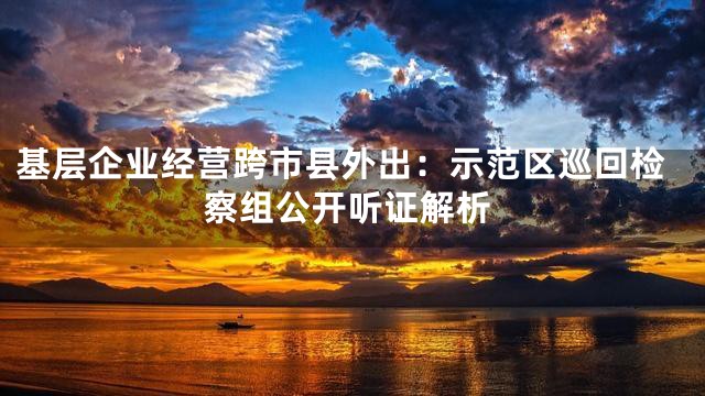 基层企业经营跨市县外出：示范区巡回检察组公开听证解析