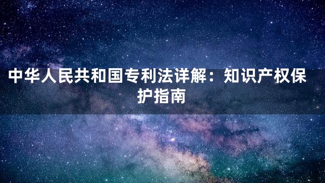 中华人民共和国专利法详解：知识产权保护指南