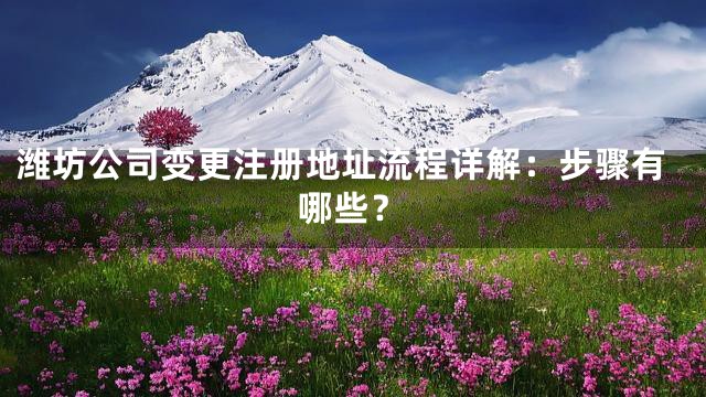 潍坊公司变更注册地址流程详解：步骤有哪些？