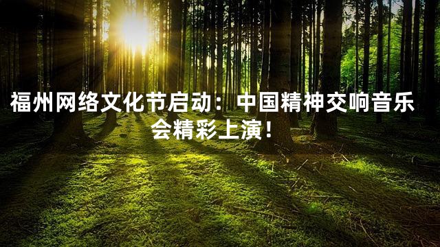 福州网络文化节启动：中国精神交响音乐会精彩上演！