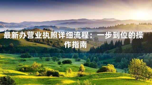 最新办营业执照详细流程：一步到位的操作指南