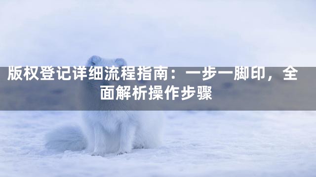 版权登记详细流程指南：一步一脚印，全面解析操作步骤
