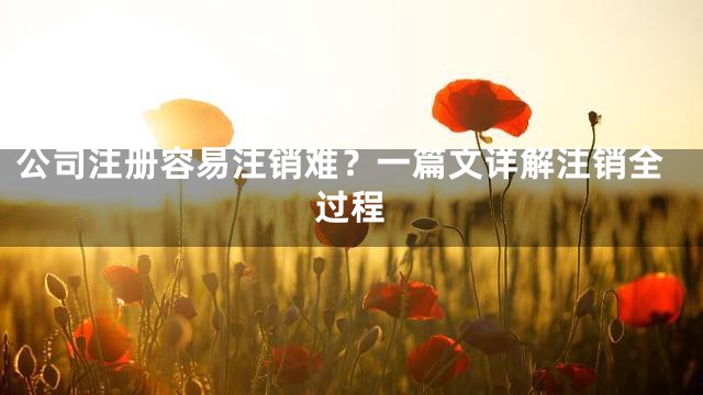 公司注册容易注销难？一篇文详解注销全过程