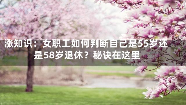 涨知识：女职工如何判断自己是55岁还是58岁退休？秘诀在这里