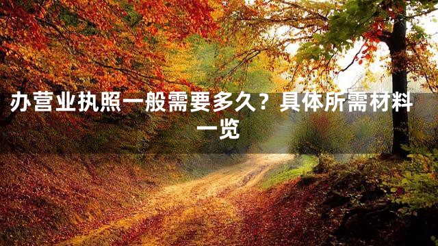 办营业执照一般需要多久？具体所需材料一览