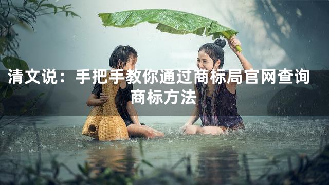 清文说：手把手教你通过商标局官网查询商标方法