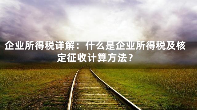 企业所得税详解：什么是企业所得税及核定征收计算方法？