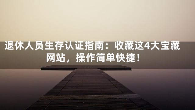 退休人员生存认证指南：收藏这4大宝藏网站，操作简单快捷！