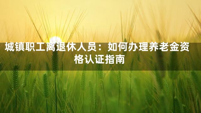 城镇职工离退休人员：如何办理养老金资格认证指南