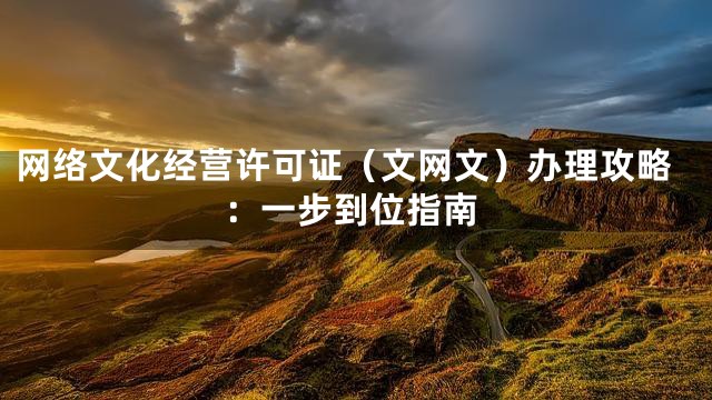 网络文化经营许可证（文网文）办理攻略：一步到位指南