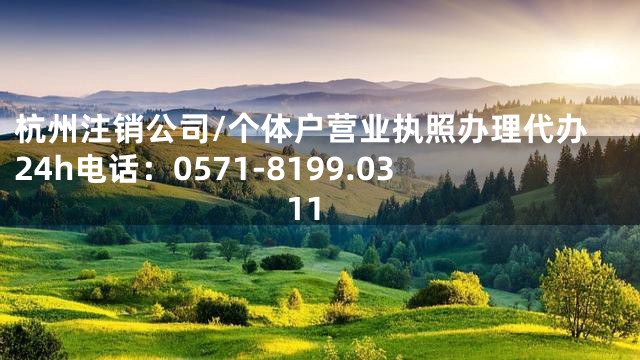 杭州注销公司/个体户营业执照办理代办24h电话：0571-8199.0311