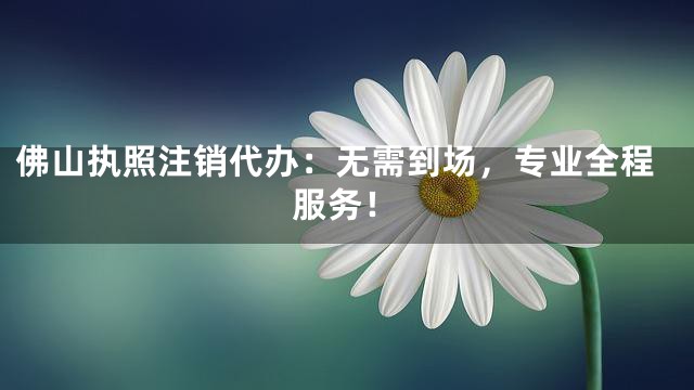 佛山执照注销代办：无需到场，专业全程服务！