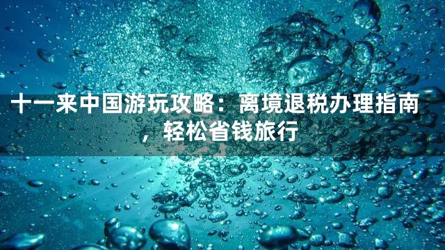 十一来中国游玩攻略：离境退税办理指南，轻松省钱旅行