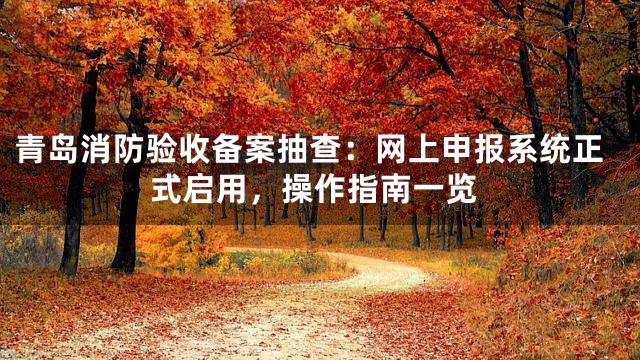青岛消防验收备案抽查：网上申报系统正式启用，操作指南一览