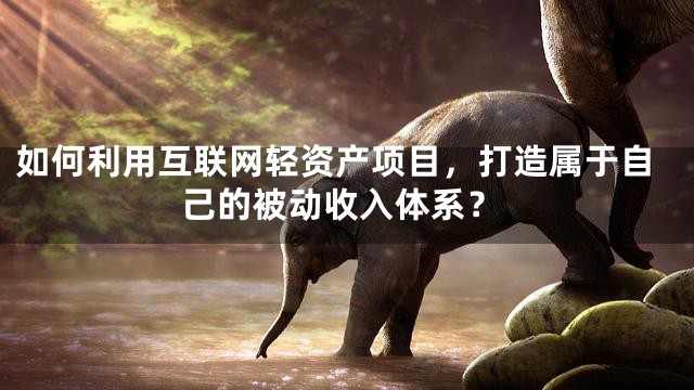 如何利用互联网轻资产项目，打造属于自己的被动收入体系？