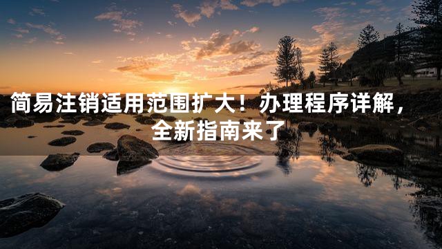 简易注销适用范围扩大！办理程序详解，全新指南来了