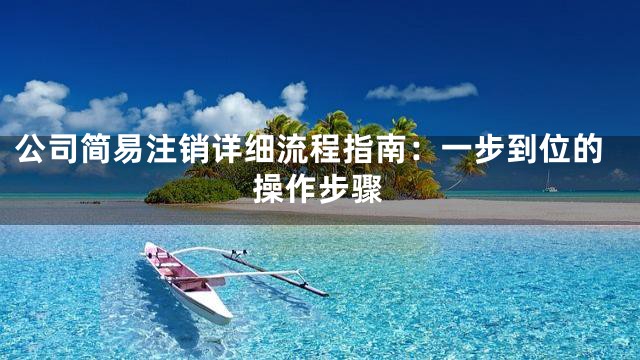公司简易注销详细流程指南：一步到位的操作步骤