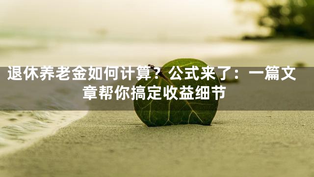 退休养老金如何计算？公式来了：一篇文章帮你搞定收益细节