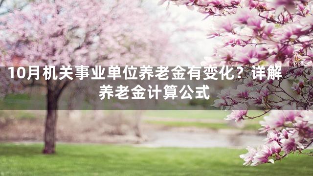 10月机关事业单位养老金有变化？详解养老金计算公式