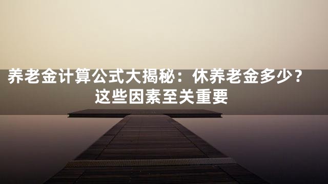 养老金计算公式大揭秘：休养老金多少？这些因素至关重要
