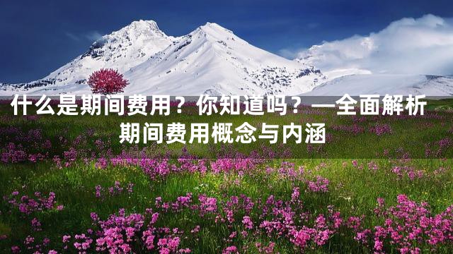 什么是期间费用？你知道吗？—全面解析期间费用概念与内涵