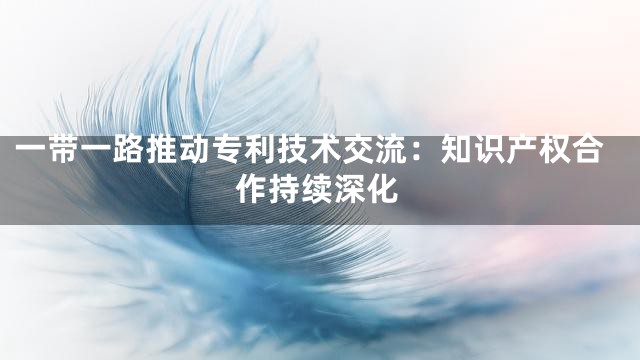 一带一路推动专利技术交流：知识产权合作持续深化