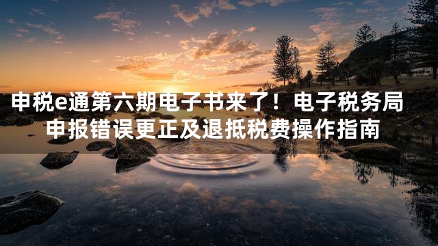 申税e通第六期电子书来了！电子税务局申报错误更正及退抵税费操作指南