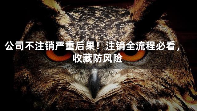 公司不注销严重后果！注销全流程必看，收藏防风险