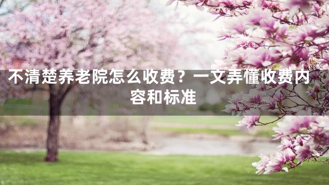 不清楚养老院怎么收费？一文弄懂收费内容和标准