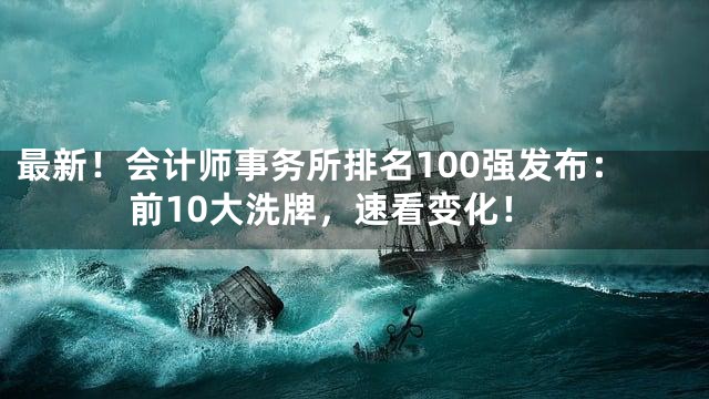 最新！会计师事务所排名100强发布：前10大洗牌，速看变化！