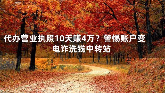 代办营业执照10天赚4万？警惕账户变电诈洗钱中转站