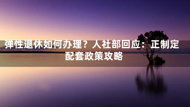 弹性退休如何办理？人社部回应：正制定配套政策攻略
