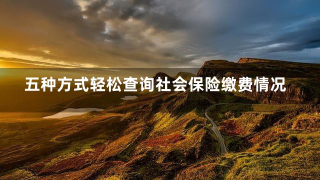 五种方式轻松查询社会保险缴费情况
