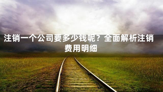 注销一个公司要多少钱呢？全面解析注销费用明细