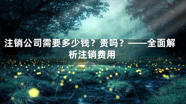 注销公司需要多少钱？贵吗？——全面解析注销费用