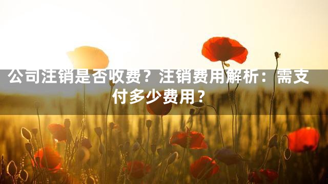 公司注销是否收费？注销费用解析：需支付多少费用？