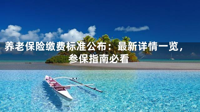 养老保险缴费标准公布：最新详情一览，参保指南必看