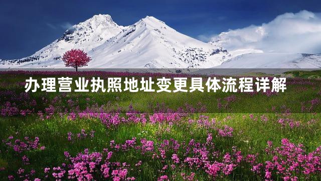 办理营业执照地址变更具体流程详解