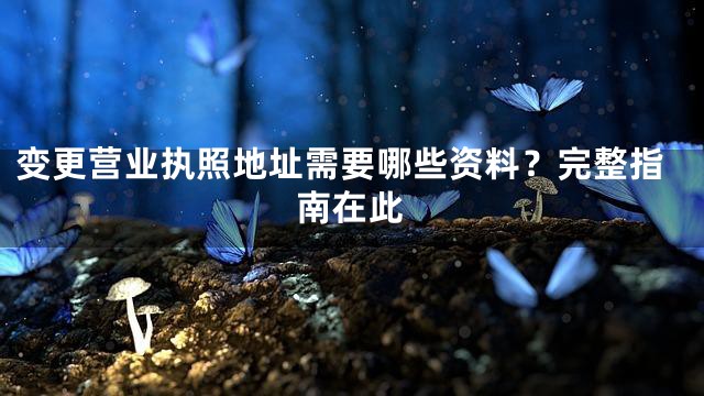 变更营业执照地址需要哪些资料？完整指南在此