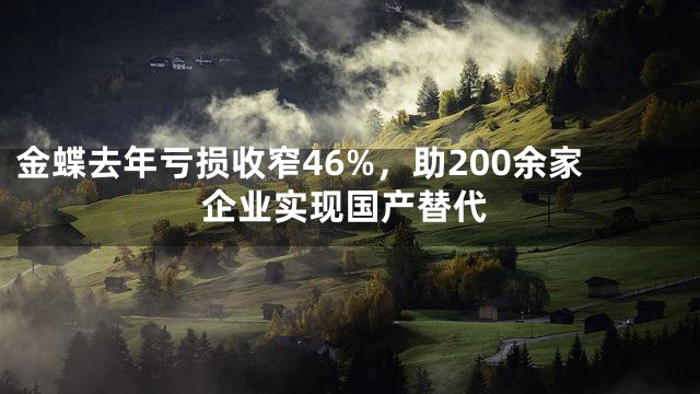 金蝶去年亏损收窄46%，助200余家企业实现国产替代