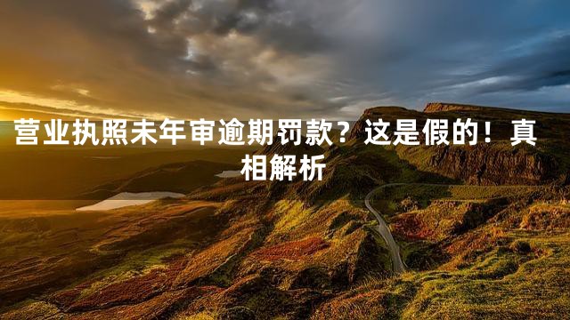 营业执照未年审逾期罚款？这是假的！真相解析