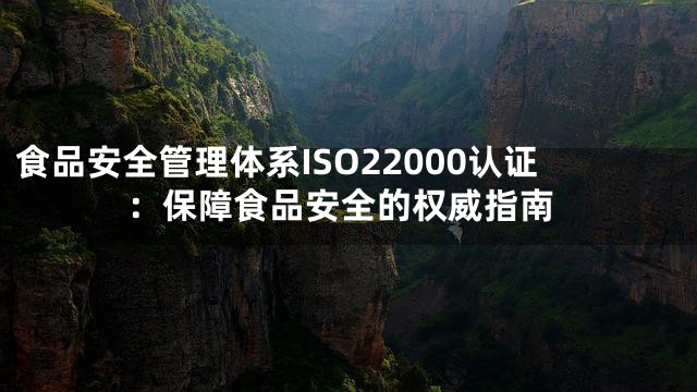 食品安全管理体系ISO22000认证：保障食品安全的权威指南