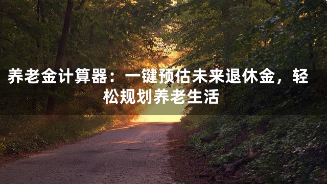 养老金计算器：一键预估未来退休金，轻松规划养老生活