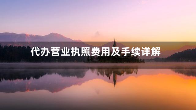 代办营业执照费用及手续详解