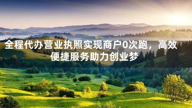 全程代办营业执照实现商户0次跑，高效便捷服务助力创业梦