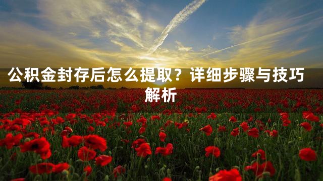 公积金封存后怎么提取？详细步骤与技巧解析