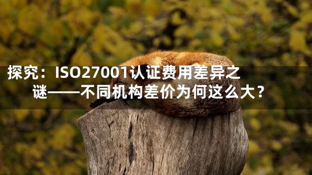 探究：ISO27001认证费用差异之谜——不同机构差价为何这么大？