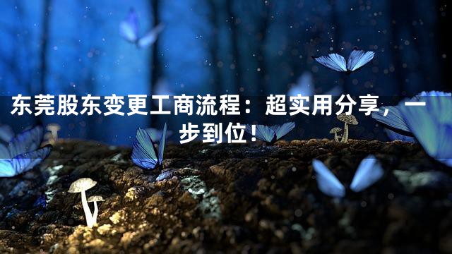 东莞股东变更工商流程：超实用分享，一步到位！