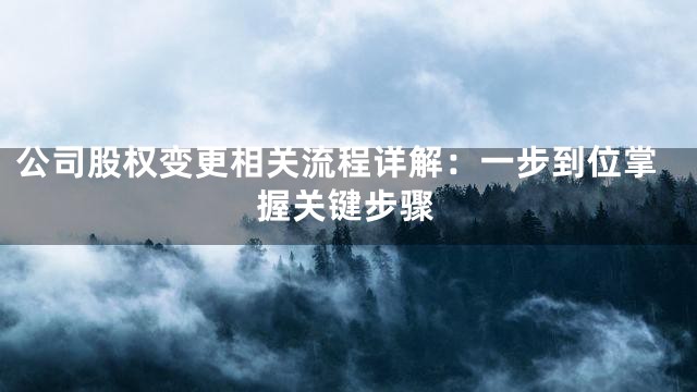 公司股权变更相关流程详解：一步到位掌握关键步骤